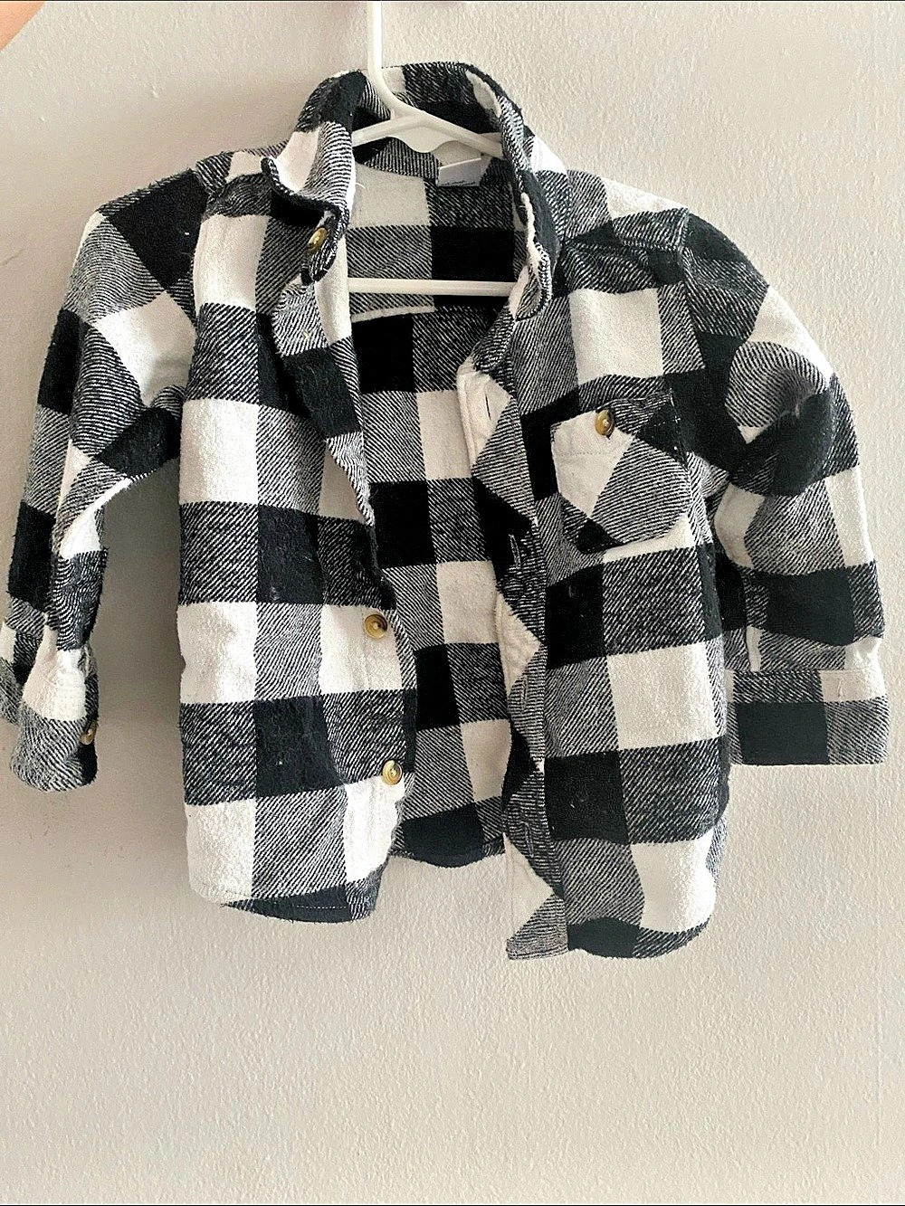 Old Navy Buffalo Check Flannel Shirt Black & White